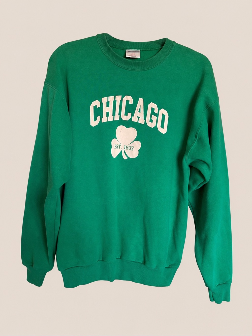 Vintage Chicago Shamrock Green Crewneck Sweatshirt Hanes ComfortBlend Size M